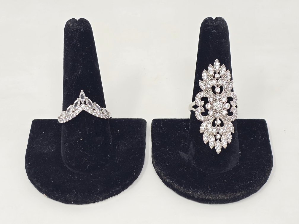 Two Fashion Rings - One is Marked 925 (Sterling Silver) - Size 10.25 and Size 9 