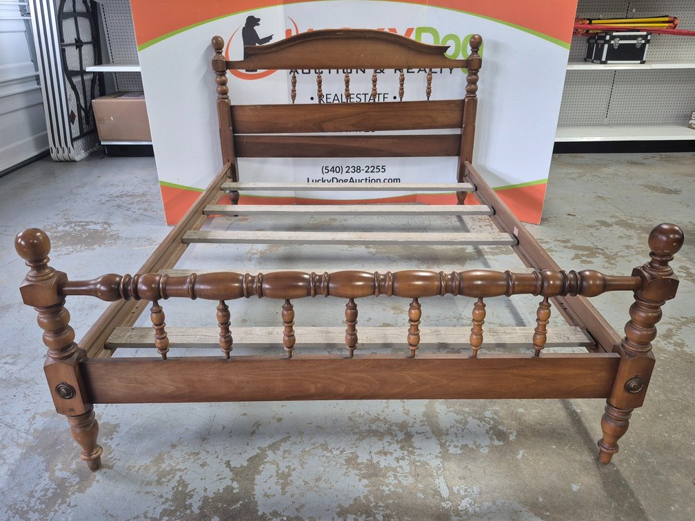 Wooden Full Size Bed Frame Headboard - Footboard and Rails