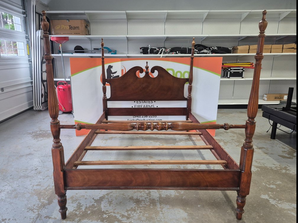 Wooden Full Size Bed Frame Headboard - Footboard and Rails