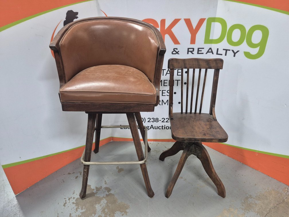 Swivel Stools Measures - 32.5"×12.5"×13.5" and 42"×22.5"×19" (2 Included)