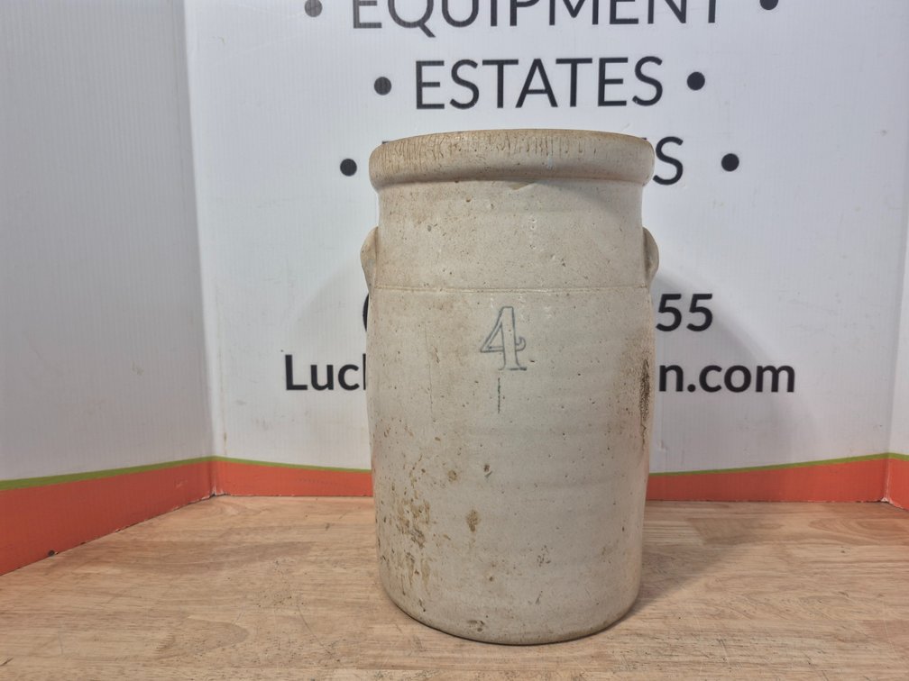 Vintage Salt Glazed Stoneware 4 Gallon Crock