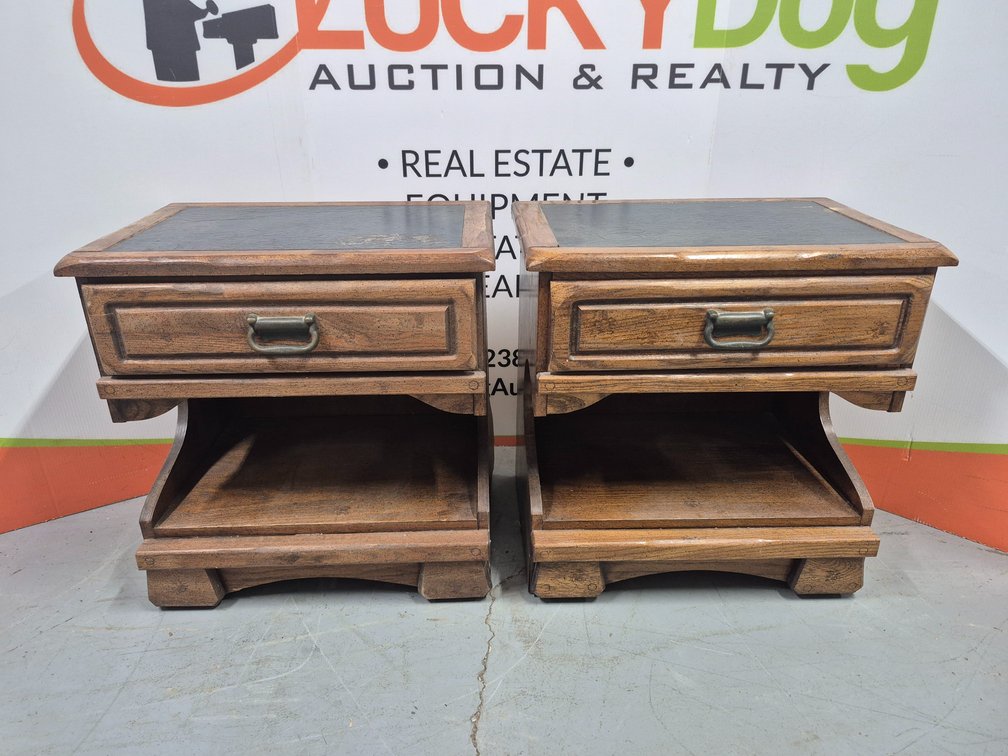 Wooden End Tables Measures - 24" Tall × 24" Wide × 16" Deep (2 Included)