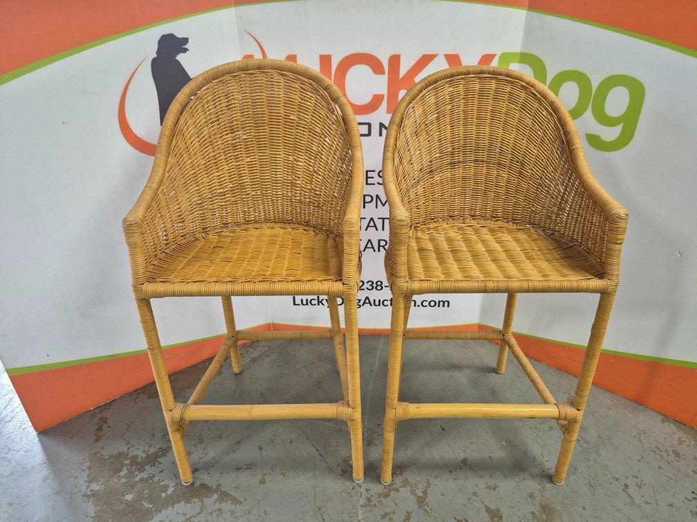 Wicker Bar Stools Measures 41.5" Tall × 20" Wide × 17" Deep (2 Included)