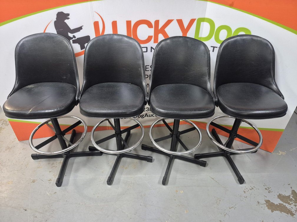Metal Swivel Bar Stools W/Cusions Measures - 38.5" Tall × 18" Wide × 19" Deep (4 Included)