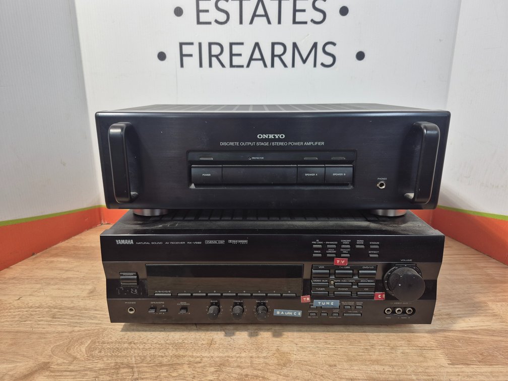 Yamaha Receiver Model RX-V592 and Onkyo Stereo Amplifier Model M-501