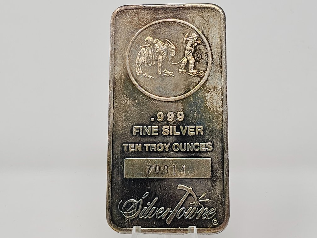 Vintage SilverTowne 10 Oz .999 Silver Bar w/ Serial Number
