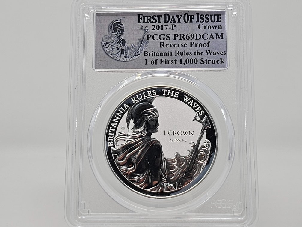2017-P 1 Crown Britannia Rules the Waves - 1 of First 1000 Struck - PCGS PR69DCAM 