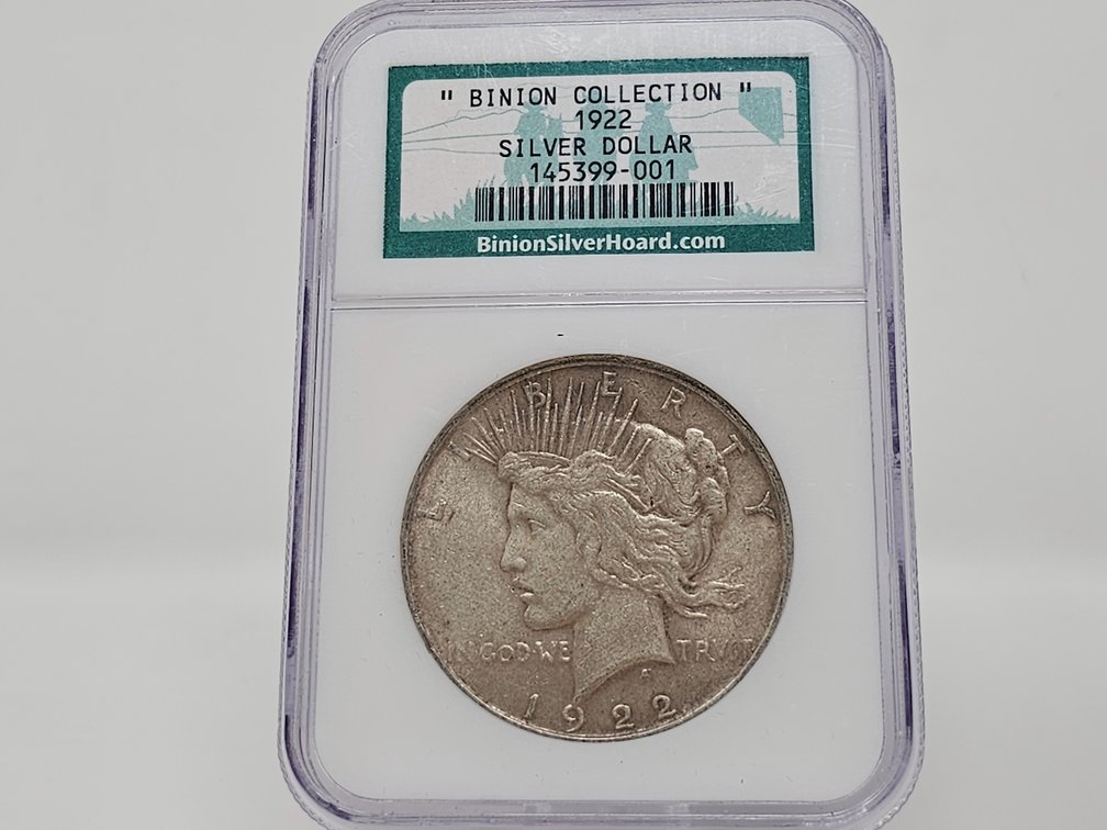 1922 Silver Peace Dollar - Binion Collection - NGC
