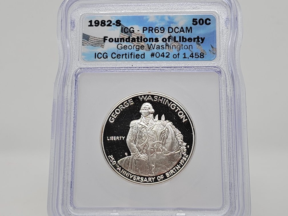 1982-S George Washington 250th Anniversary of Birth Silver Commemorative Half Dollar