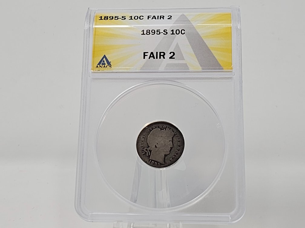 1895-S Silver Barber Dime - ANACS Fair 2 