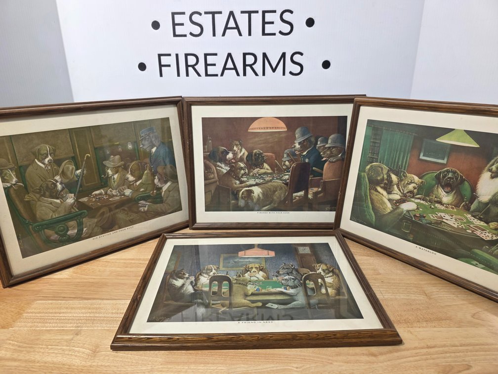 Coolidge's "Dogs Playing Poker" series Framed Prints (4)