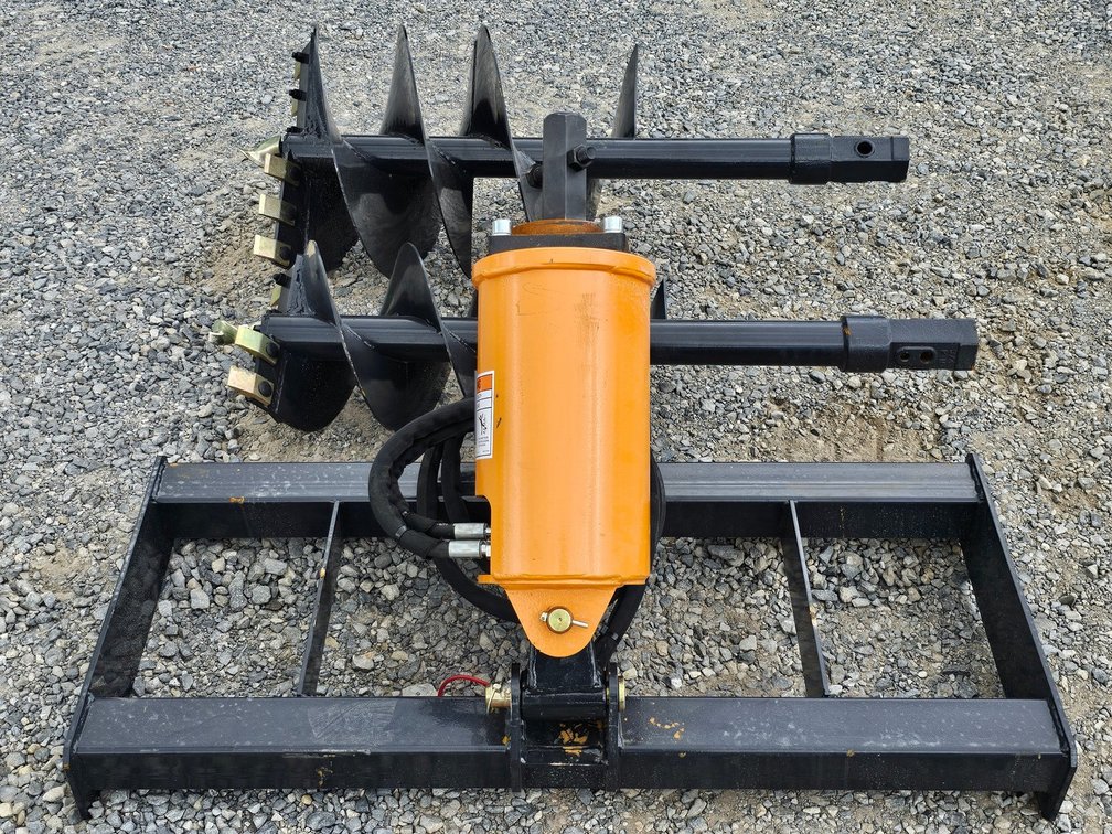 Unused Wolverine Hydraulic Post Hole Digger w/ 12" & 18" Augers - Skid Steer Quick Attach - ADB-13-1218R