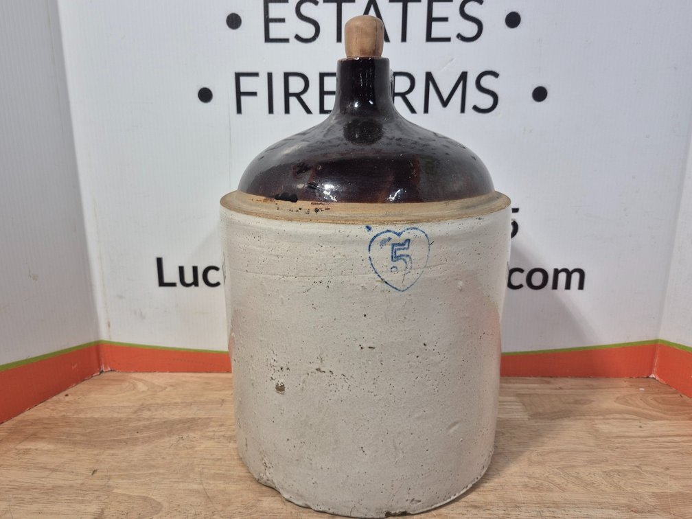 Antique 5 Gallon Stoneware Crock Jug 