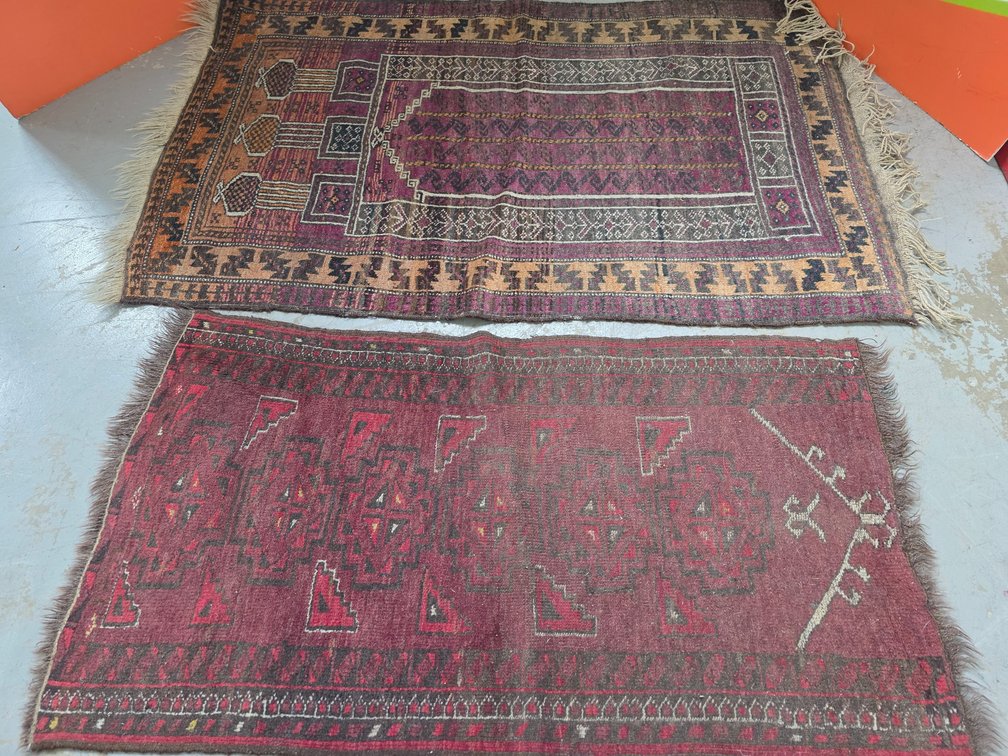 3x5ft. Handmade Afghan Wool Prayer Rug - Vintage Hand Knotted Rug