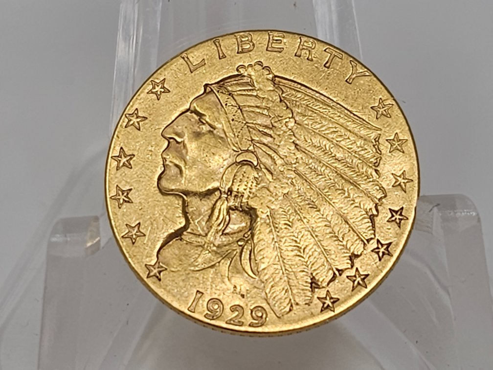 1929 Gold $2.50 Indian Head Quarter Eagle