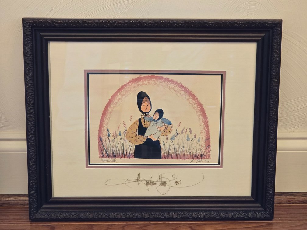 P Buckley Moss "Mother's Pride" Framed Print - Approx. 12" x 12"