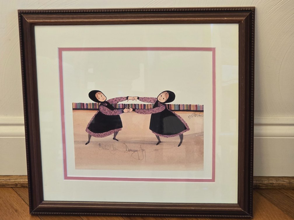 P Buckley Moss "Dancing Joy" Framed Print - Approx. 12" x 12"