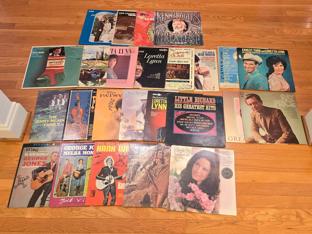 Assorted Records - Kenny Rogers, Loretta Lynn, Hank Williams & Others