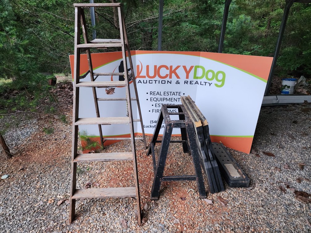 6' Wooden Step Ladder - Folding Plastic Saw Horses  - Metal Tool Stand