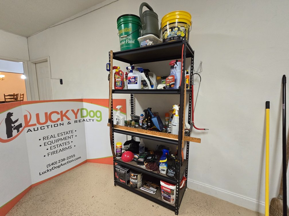 Shelf & Contents - Car Cleaning Supplies - Bug Spray - Paint & More