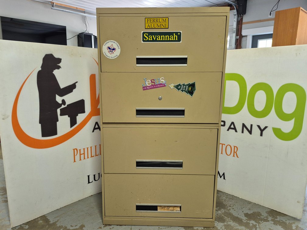 Metal Filing Cabinet W/Contents Measures - 55" Tall × 30" Wide × 19" Deep