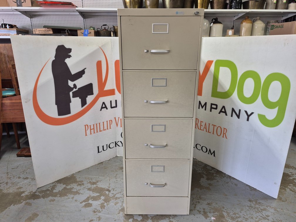 Metal 4 Drawer Filing Cabinet Measures - 52.5" Tall × 18" Wide × 28.5" Deep