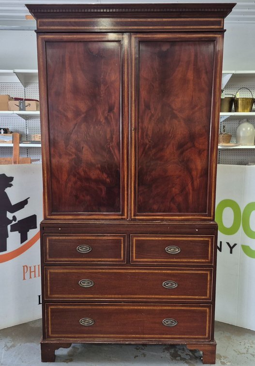 Wooden Secretary Bookcase Measures - 84" Tall × 42.5" Wide × 22.75" Deep W/Key