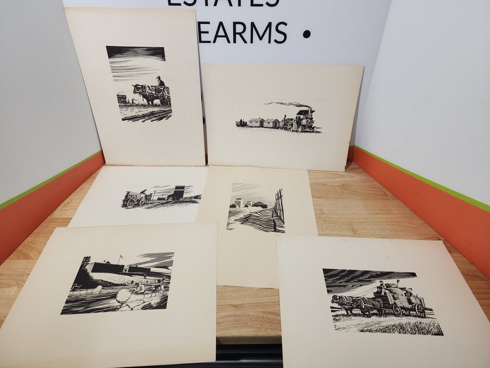 Etching Prints and Pictures (6) Included 