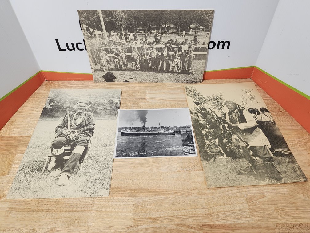 American Heritage Native American Pictures (3) Measure 17" x 10.75" - Steam Boat Picture
