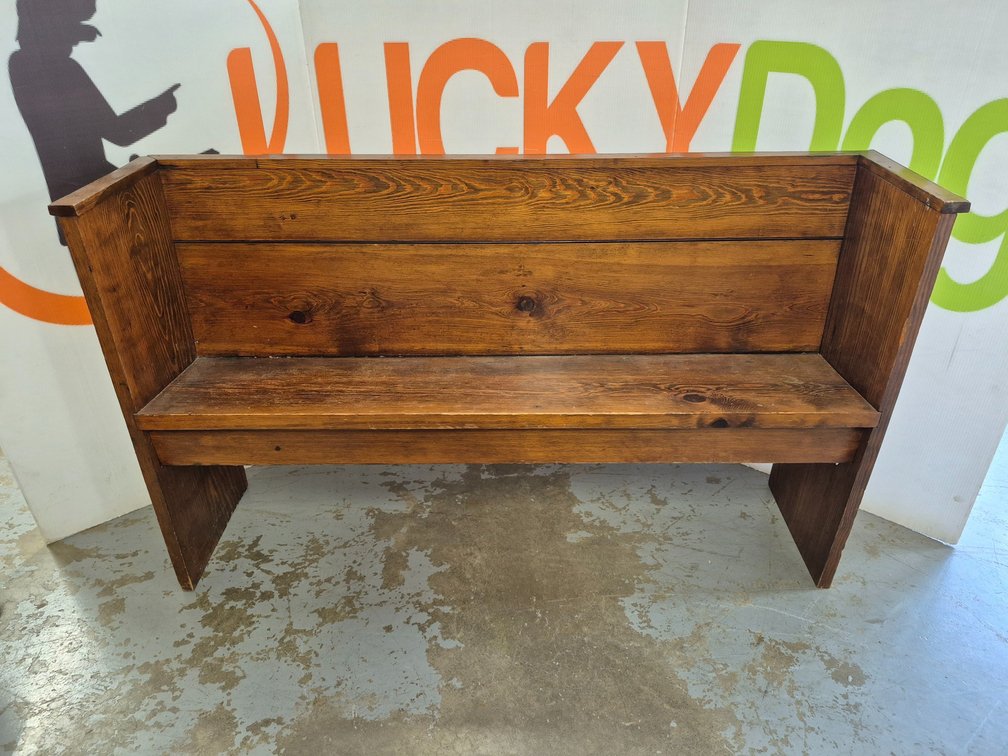 Antique Church Pew - Measures - 33.5" Tall × 57.5" Wide × 14.25" Deep