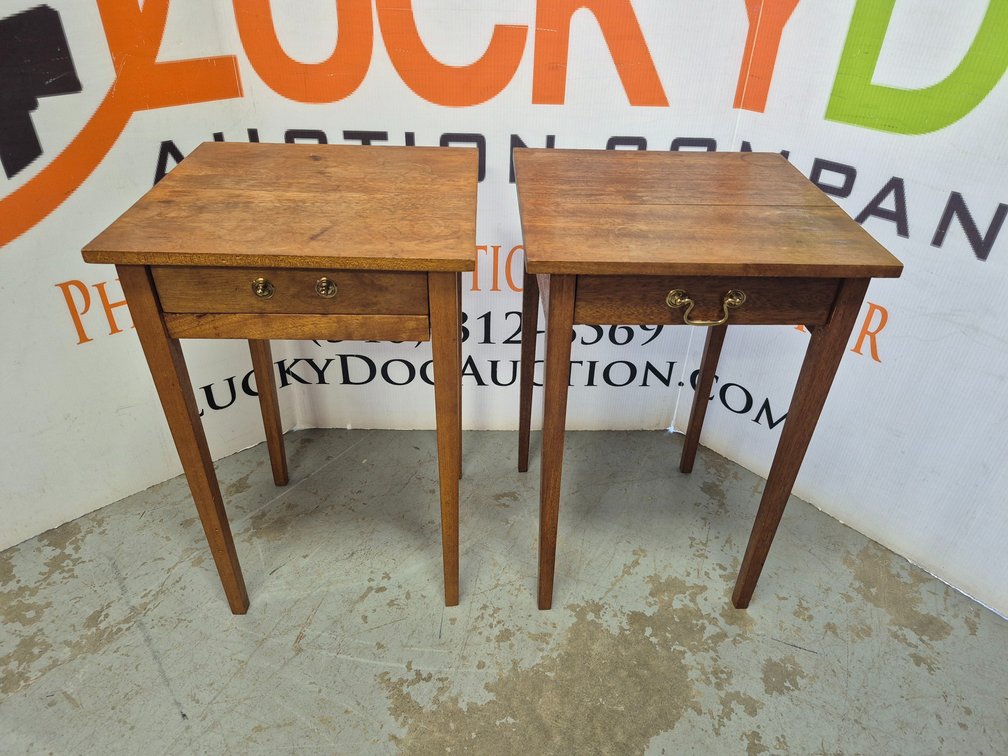 Wooden Lamp Tables Measures - 25.5" Tall × 16.5" Wide × 16" Deep (2 Included One Needs Repair)