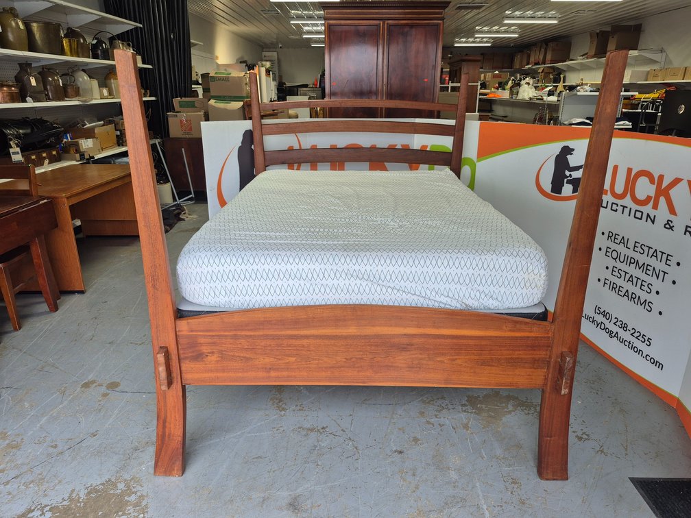 Wooden Full Size Bed Headboard - Footboard and Rails Box Spring and Mattress Included 