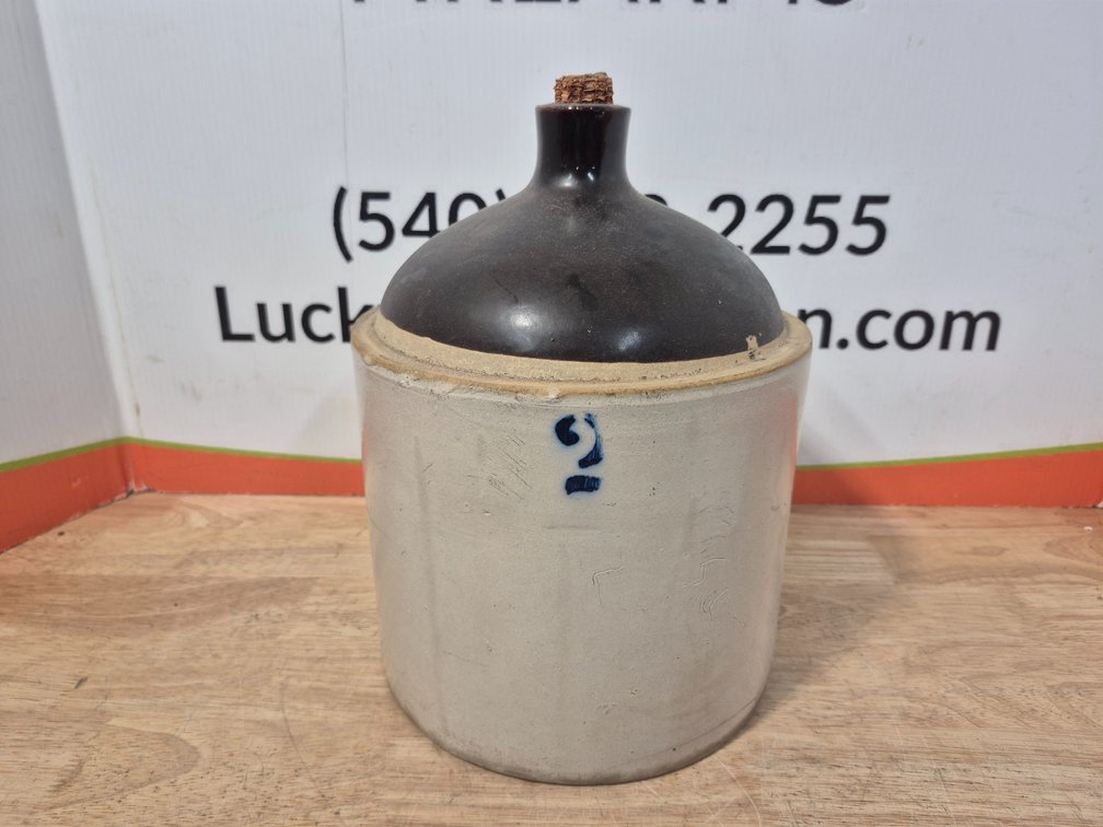 Antique 2 Gallon Stoneware Crock Jug 