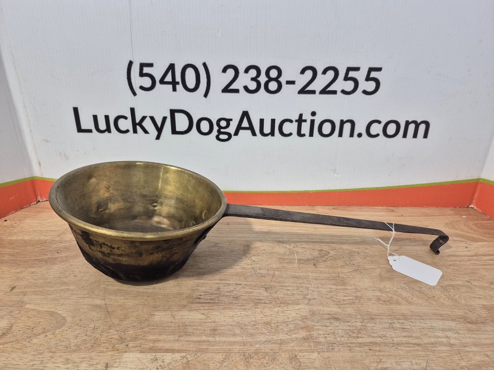 Antique Long Handled Brass Pot Measures - 4"×8.5"