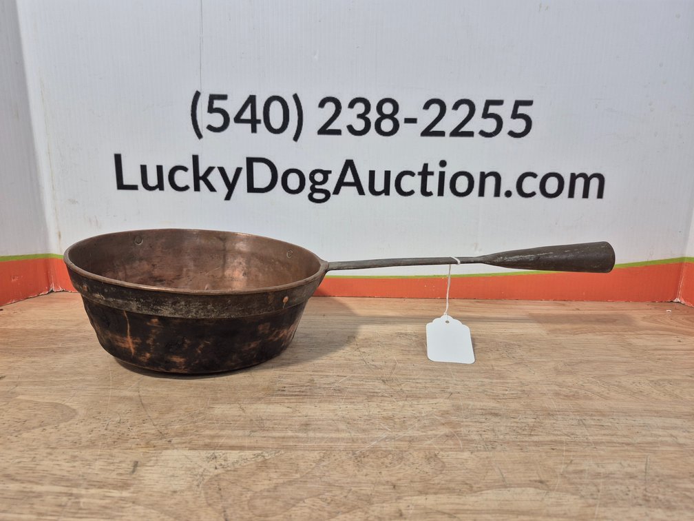 Rare Antique Long Handled Copper Pot Handmade Elements Measures - 3.5"×9"