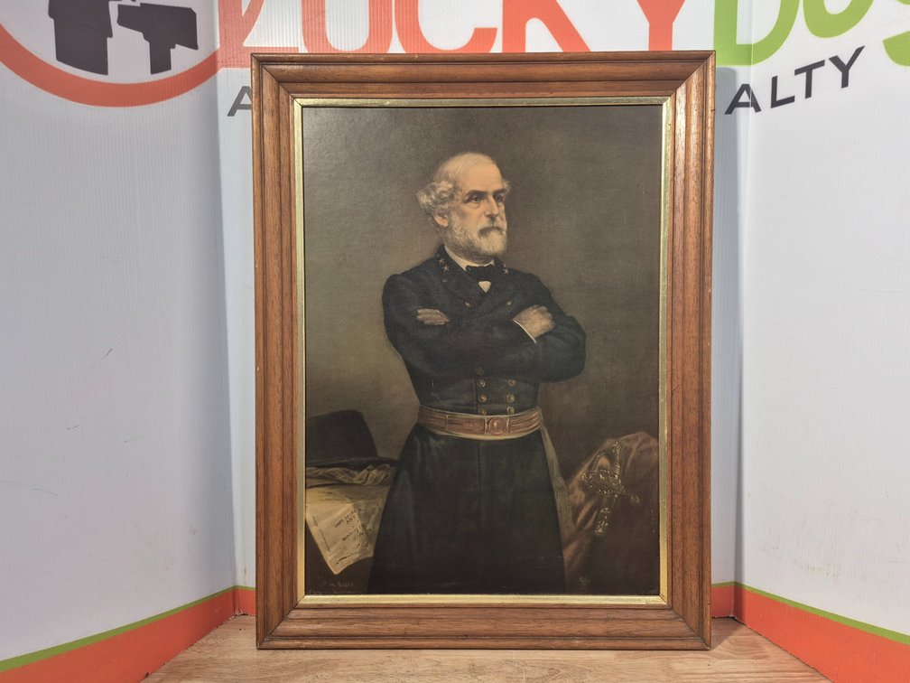 Vintage Robert E. Lee Framed Print By J.A. Elder Richmond Va. Measures - 27"×34.5"