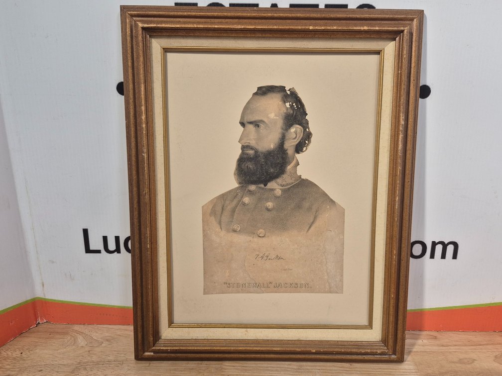 Stonewall Jackson Vintage Framed Print Measures - 16.25"×20.25"