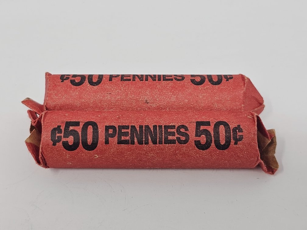 (2) Rolls of Unsearched Wheat Cents - 2 Rolls Included 