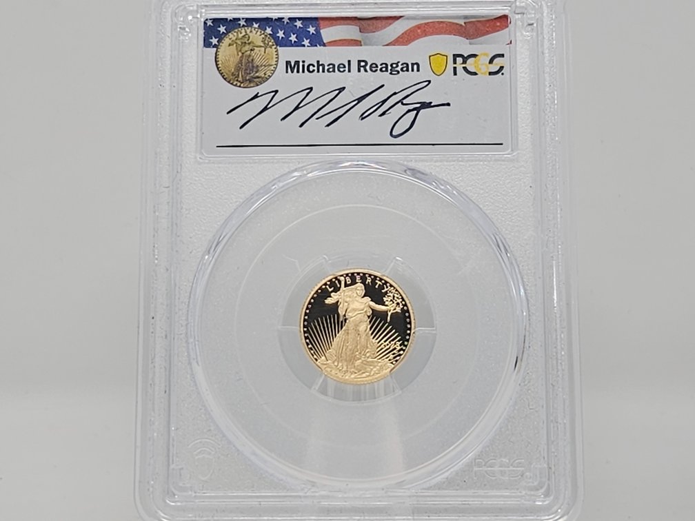 2023-W $5 Dollar 1/10th Oz Gold Eagle Proof - First Day of Issue - Reagan Legacy Series - PCGS PR69DCAM 