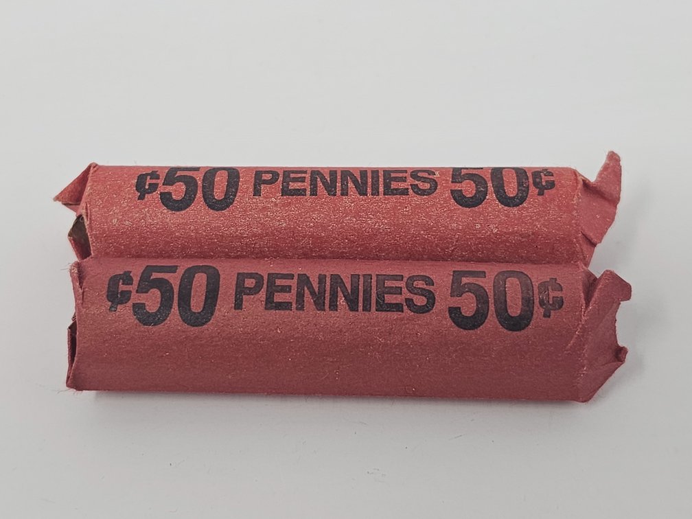 (2) Rolls Unsearched Wheat Pennies - 2 Rolls Included 