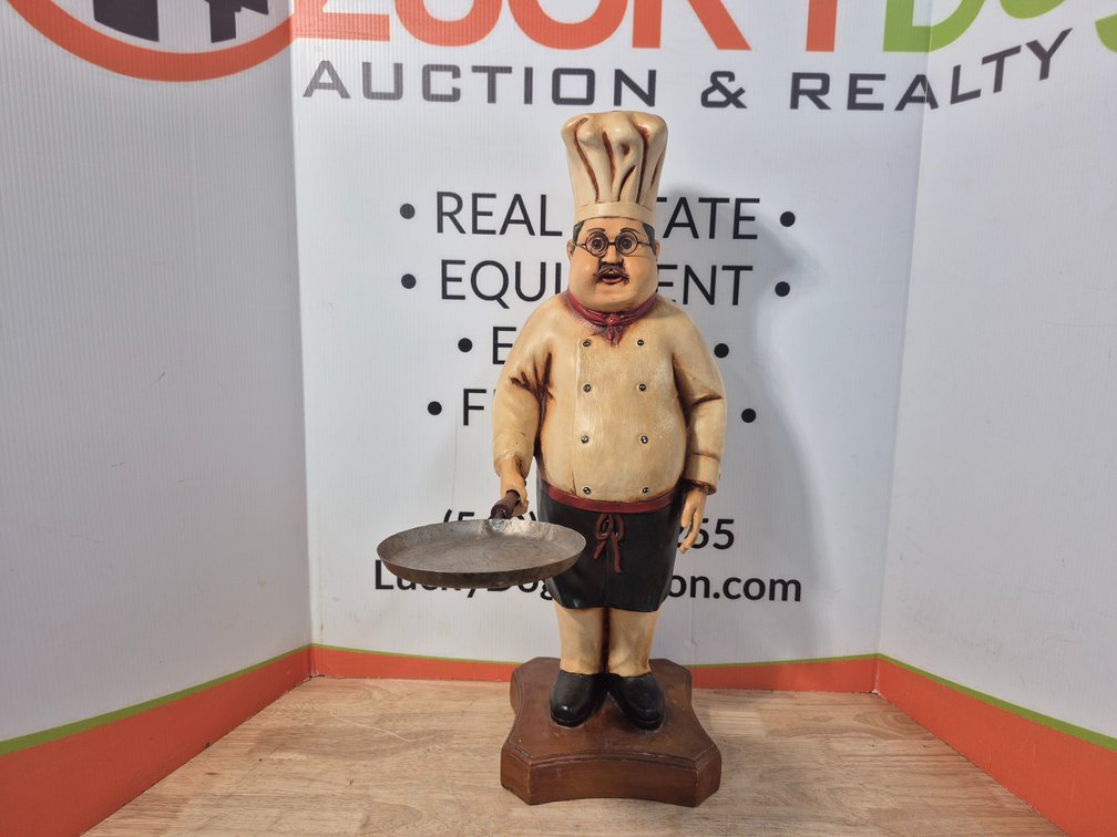 Wooden Chef Statue Measures - 29.5" Tall × 10" Wide 