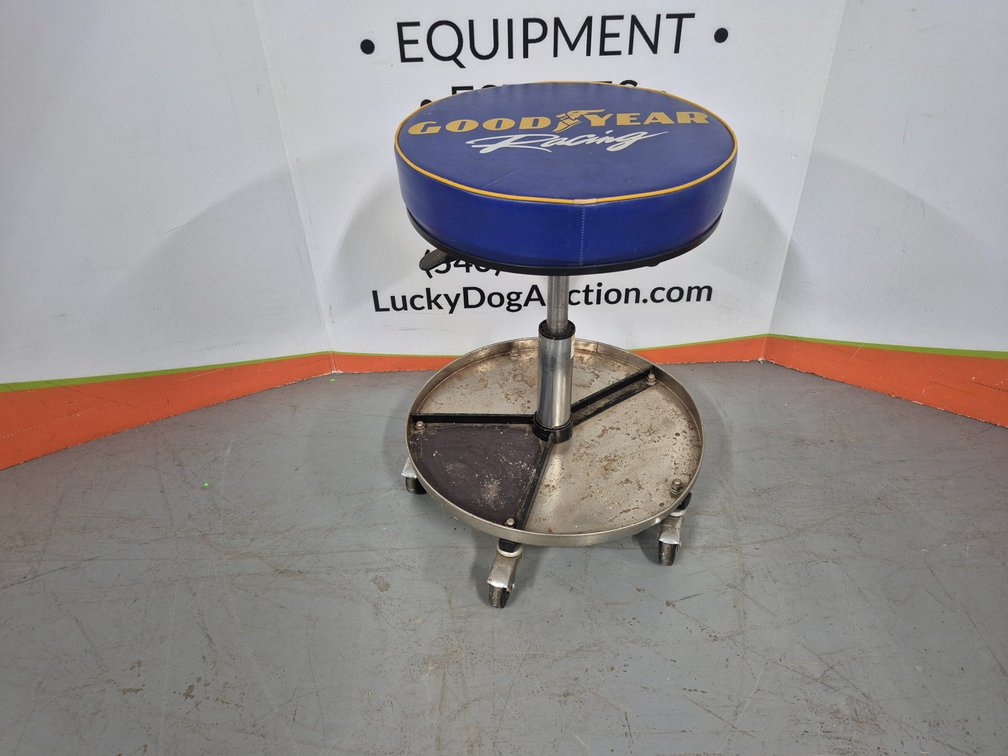 Goodyear Racing Rolling Mechanics Chair Measures - 22" Tall × 17.5" Wide 