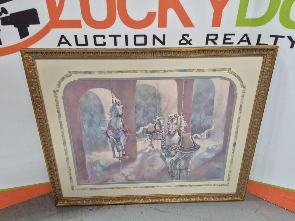 Merry-Go-Round Framed Print Measures - 32" ×40"