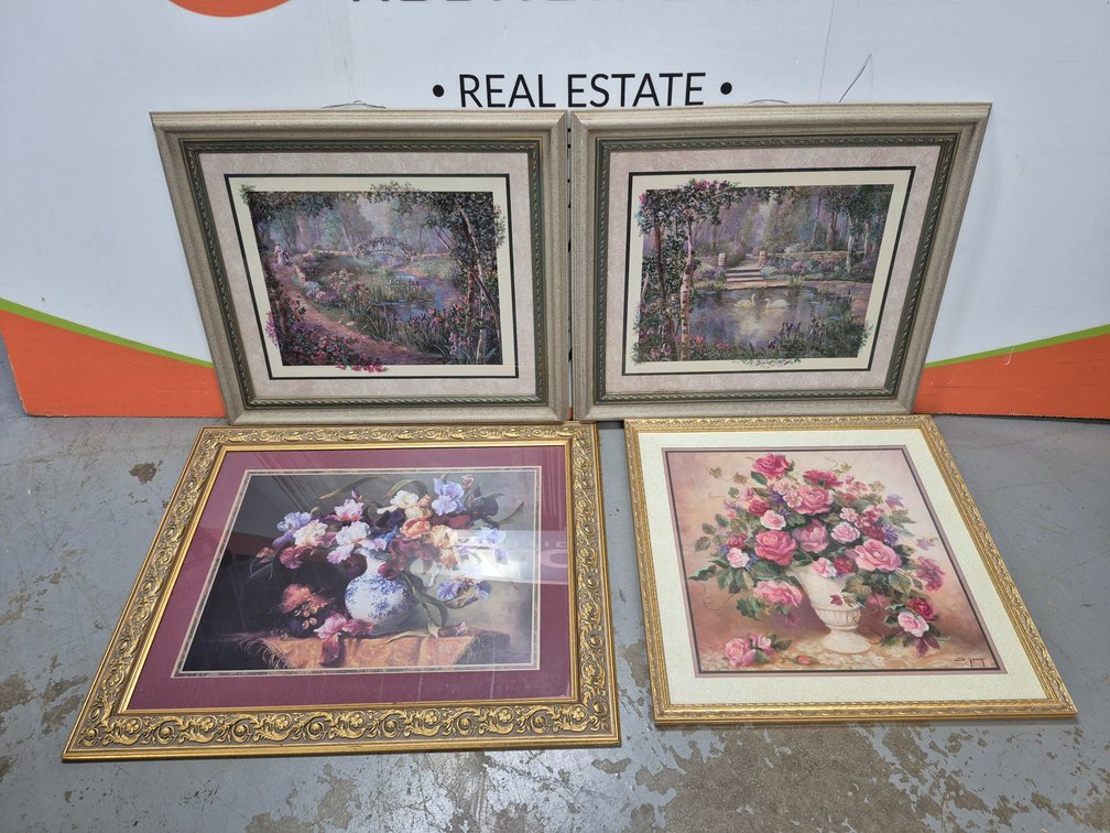 Home Interiors Decorative Framed Prints Measures - 25"×29" - 27.75"×33.75" (4 Included)