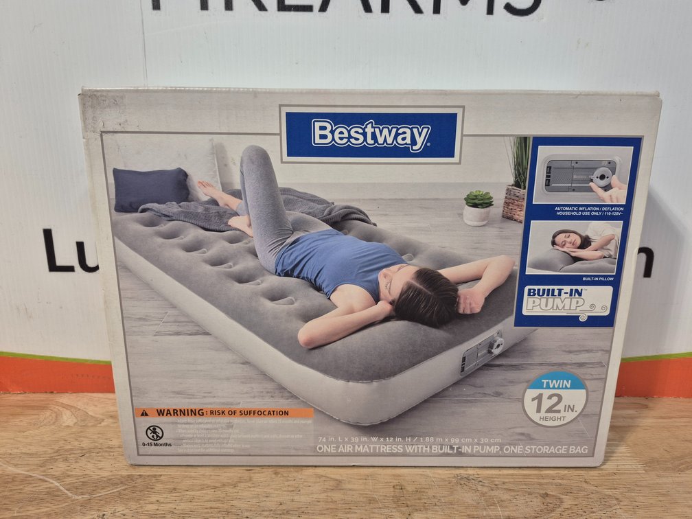 Bestway Twin 12" Height Air Mattress W/Built-In Pump