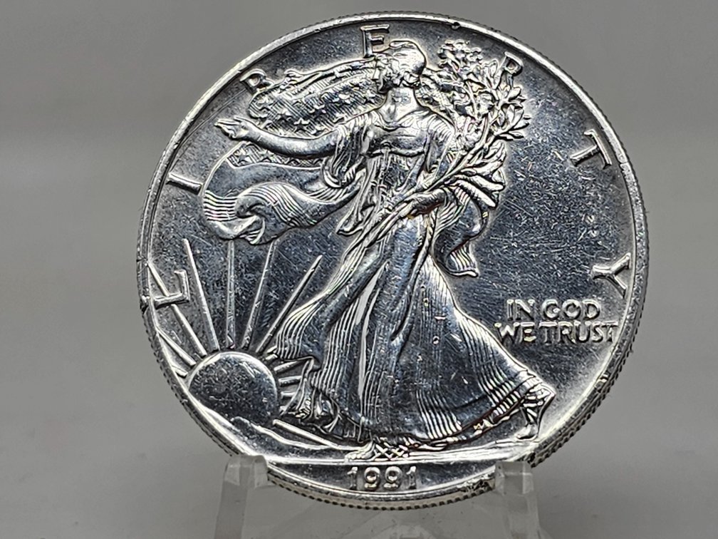1991 American Silver Eagle 1 Oz .999 Silver Dollar
