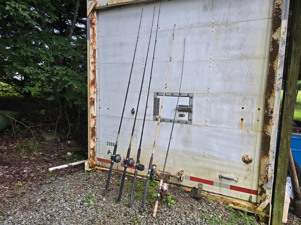 (5) Rods/Reel Combos - Cabelas Depth Master - Shakesphere President - Quantum - Typhoon