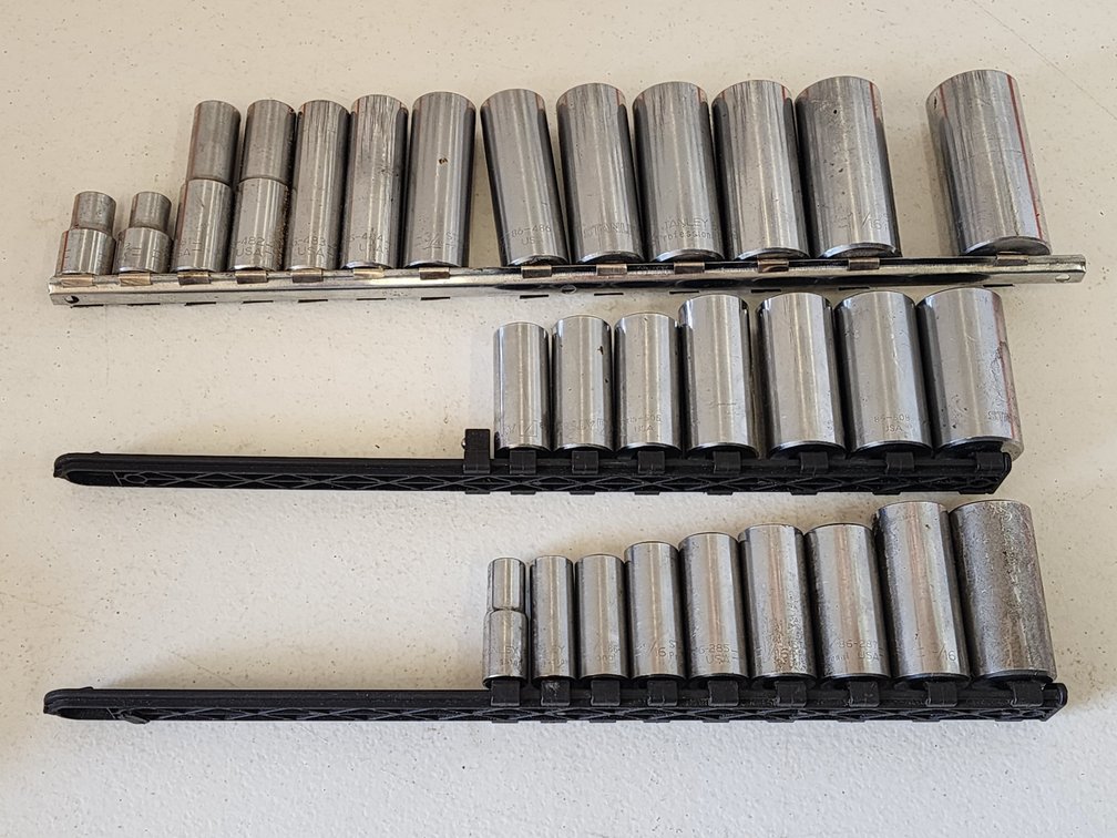 Assorted Stanley Sockets w/ Rails
