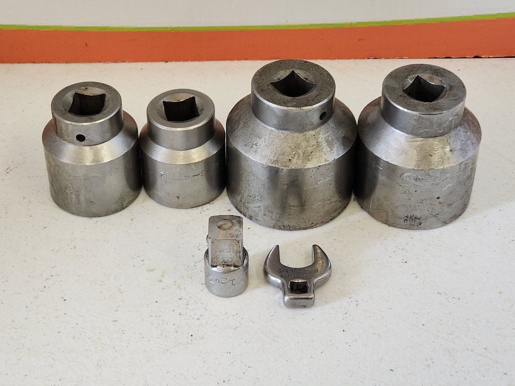 Craftsman 3/4" Drive Sockets (4) - Craftsman Reducer - Craftsman Crow Foot Wrench