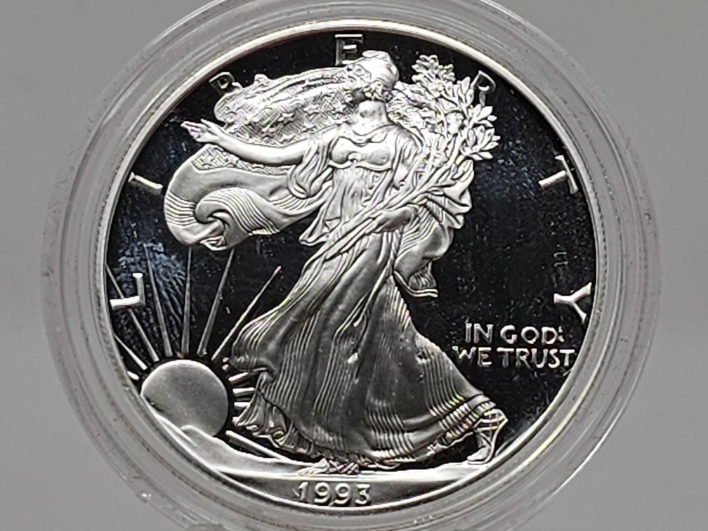 1993-P American Silver Eagle Proof w/ Capsule 